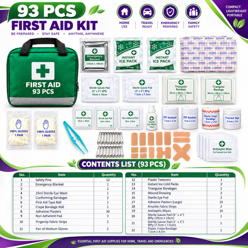 93pc first aid kit emergency - kit,